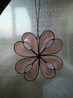 20" pink Peach Stained Glass Suncatcher Wall Art Heart Flower Handmade Home Dec — photo 3