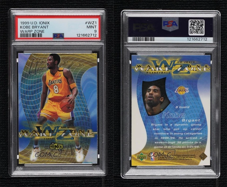 1999-00 Upper Deck Ionix Warp Zone Kobe Bryant #WZ1 PSA 9 MINT HOF - Image 3 of 3