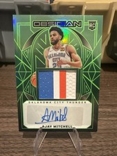 2024-25 Panini Obsidian Ajay Mitchell Green /25 Rookie Patch Auto #224 OKC RPA