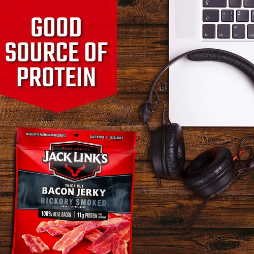 Bacon Jerky, Hickory geräuchert - aromatischer Fertigfleischsnack mit 11g P... - Bild 2 von 12