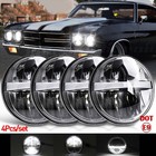 4PCS 5.75 5-3/4" Black LED Headlights Hi Lo Beam for Chevy Chevelle 1964-1970
