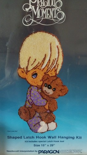 Vintage Precious Moments Latch Hook Rug Kit "God Loves Me” BRAND NEW Sealed