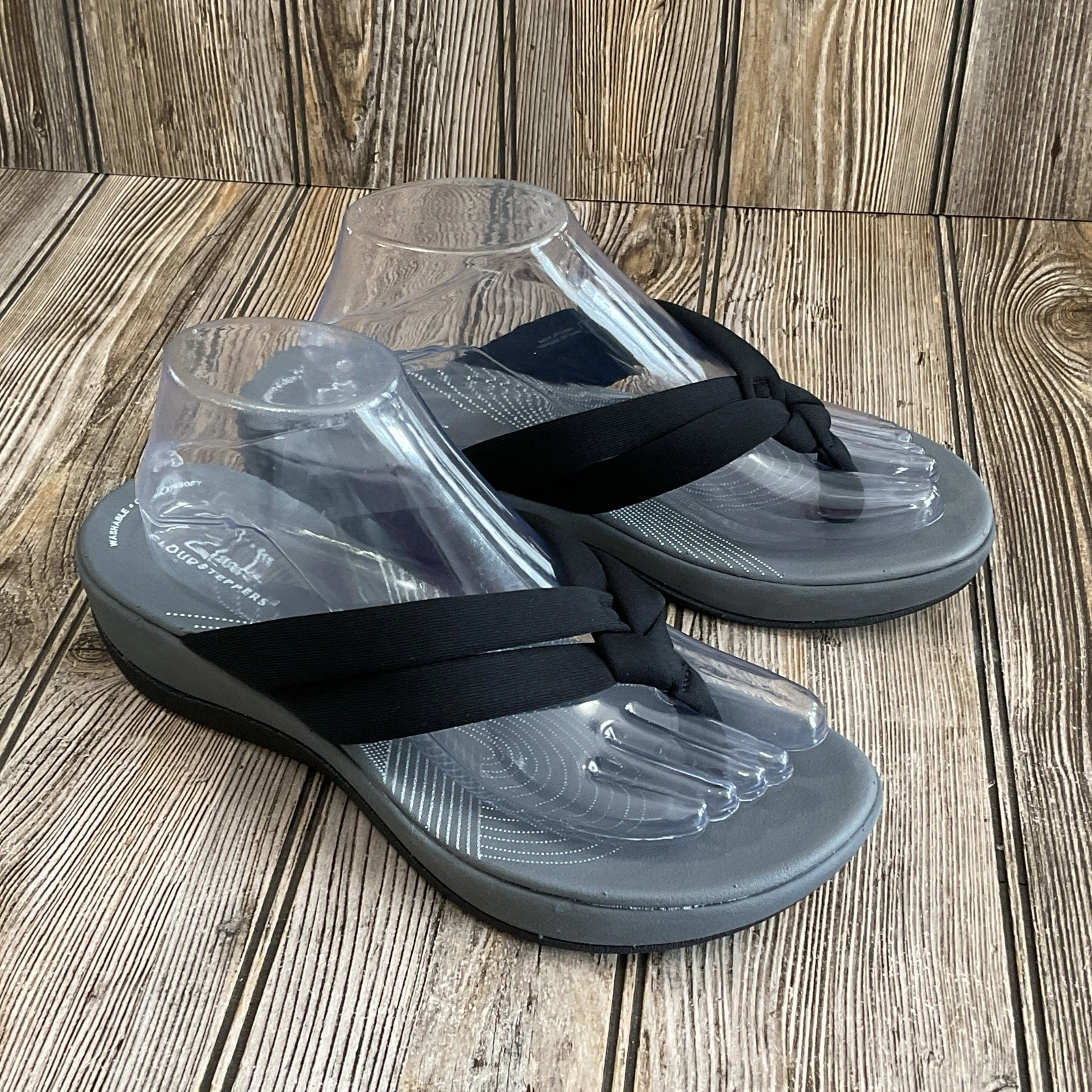 Sandali donna Clarks Cloudsteppers Arla Kaylie neri comodi 59872 taglia 9 M NUOVI