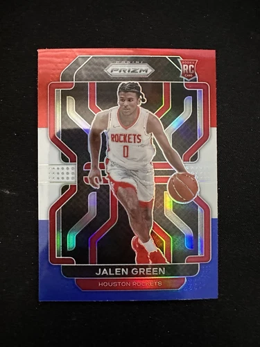 2021-22 Panini Prizm Jalen Green Rookie RC Red White & Blue Prizm #306 Rockets