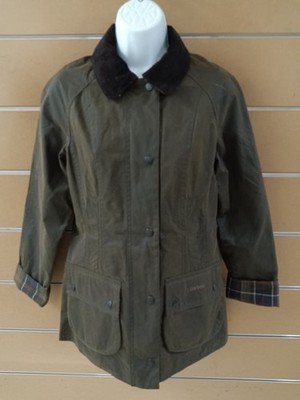 Barbour Beadnell Wax Cotton Women's Jacket Olive  US 2 (NWI/ No Pin)