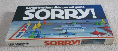 Vintage 1972 Sorry Board Game By Parker Brothers Complete Excellent Condition