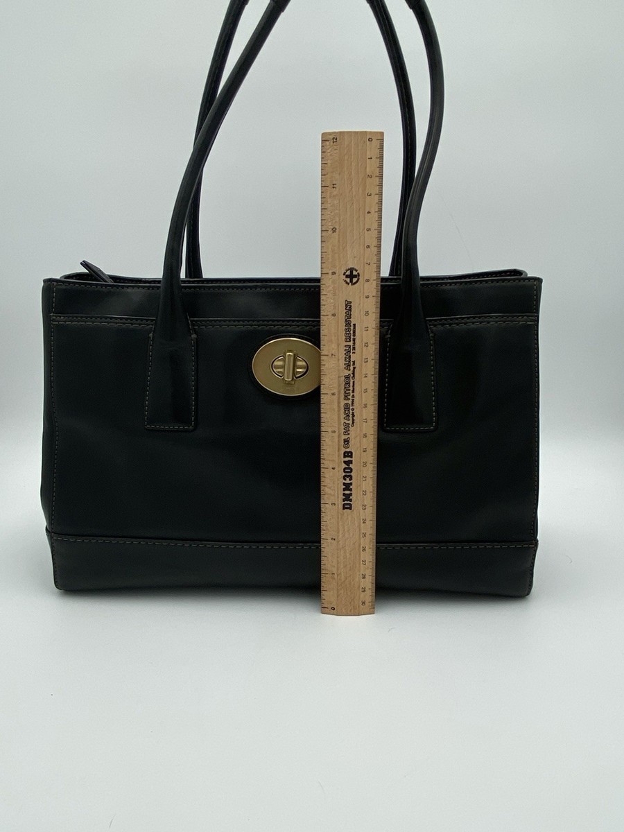 バッグ Vintage COACH Tote Bag Satchel F13914 Vintage Coach Madeline Black Leather Tote Bag Large Satchel Gold