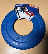 NERF Dog Tire Flyer 10" Flying Disc - Frisbee Durable, Waterproof Fetch Toy