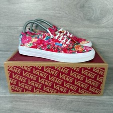 Vans Trainers Girls Pink UK Size 5 Slim Multi Floral Paisley Shoes Lace Up Boxed