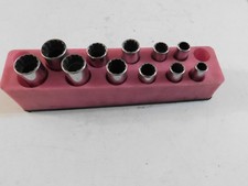 Snap-on Chrome 12 Pt 38 Inch Drive Deep Well Sockets 11 Pcs Magnet Holder Sfms