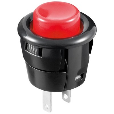 Drucktaster  1xArbeitskontakt  125V~/ 3A  rund rot DS-412 Miyama