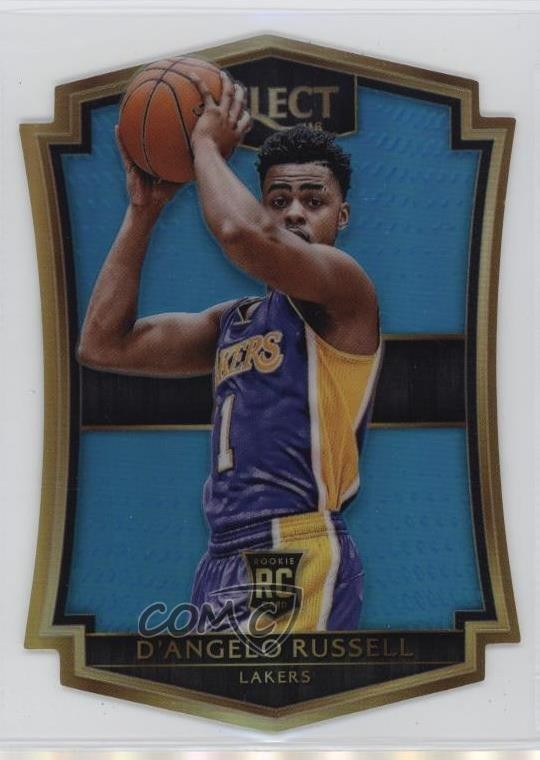2015 Panini Select Premier Level Die-Cut Blue Prizm /199 D'Angelo Russell 18jt
