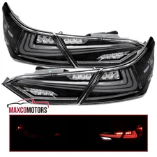 Black Tail Lights Fits 2018-2022 Toyota Camry Sequential LED Signal Brake Lamps