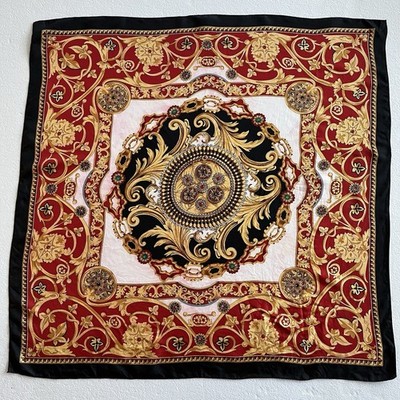 Vintage Art Of Silk Tie Rack Silk Scarf Baroque Print Square Old Money