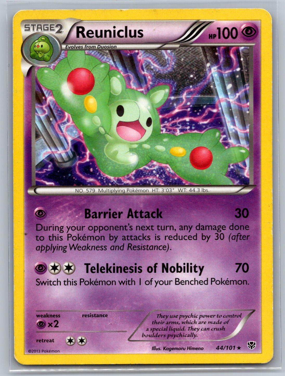 2013 Pokemon Reuniclus 44/101 Rare Plasma Blast HP Cute Card!