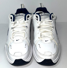 Nike Air Monarch Sneakers Men's Size 11D White Navy Trim 415445-104
