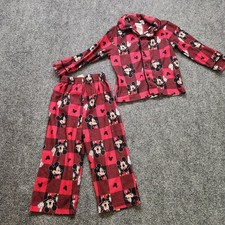 Disney Brand 2 Pc Flannel Pj Set Red And Black Size 3T