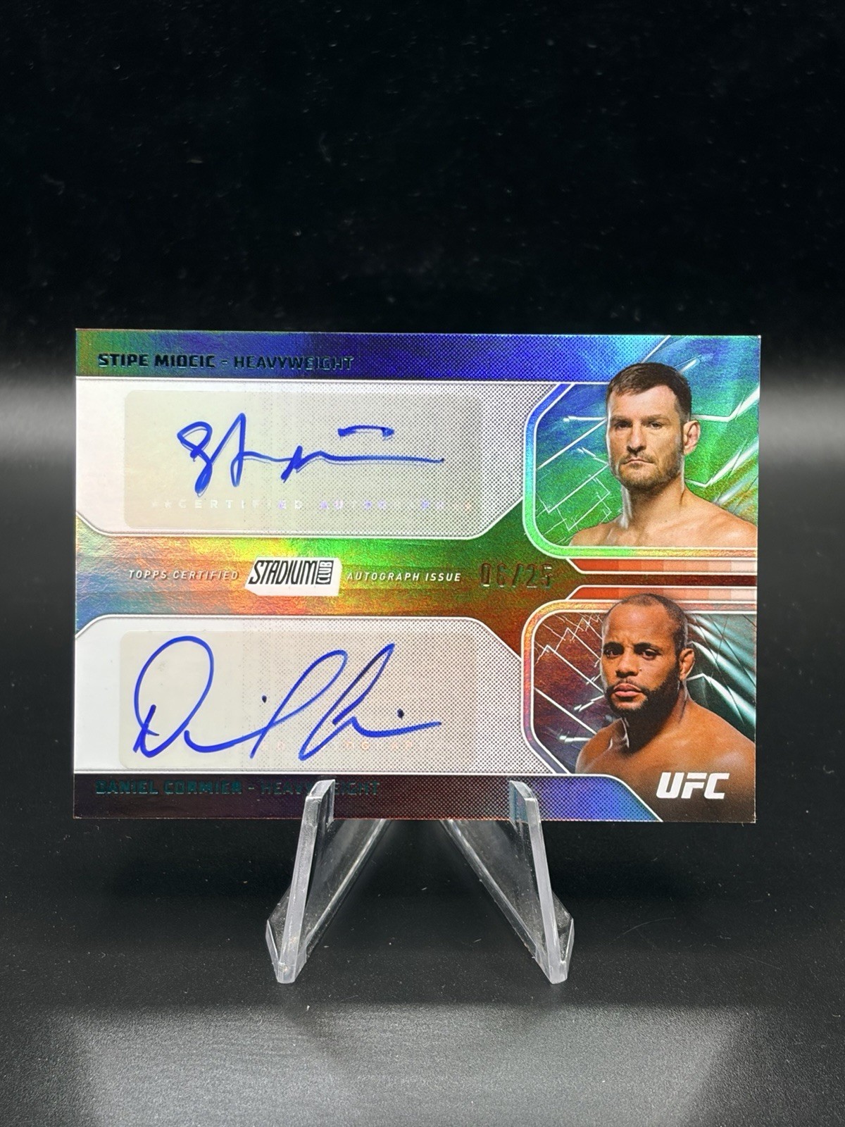Topps 2026 Stadium Club UFC Miocic/Cormier Dual Auto Teal #’d 06/25 # DA-MC