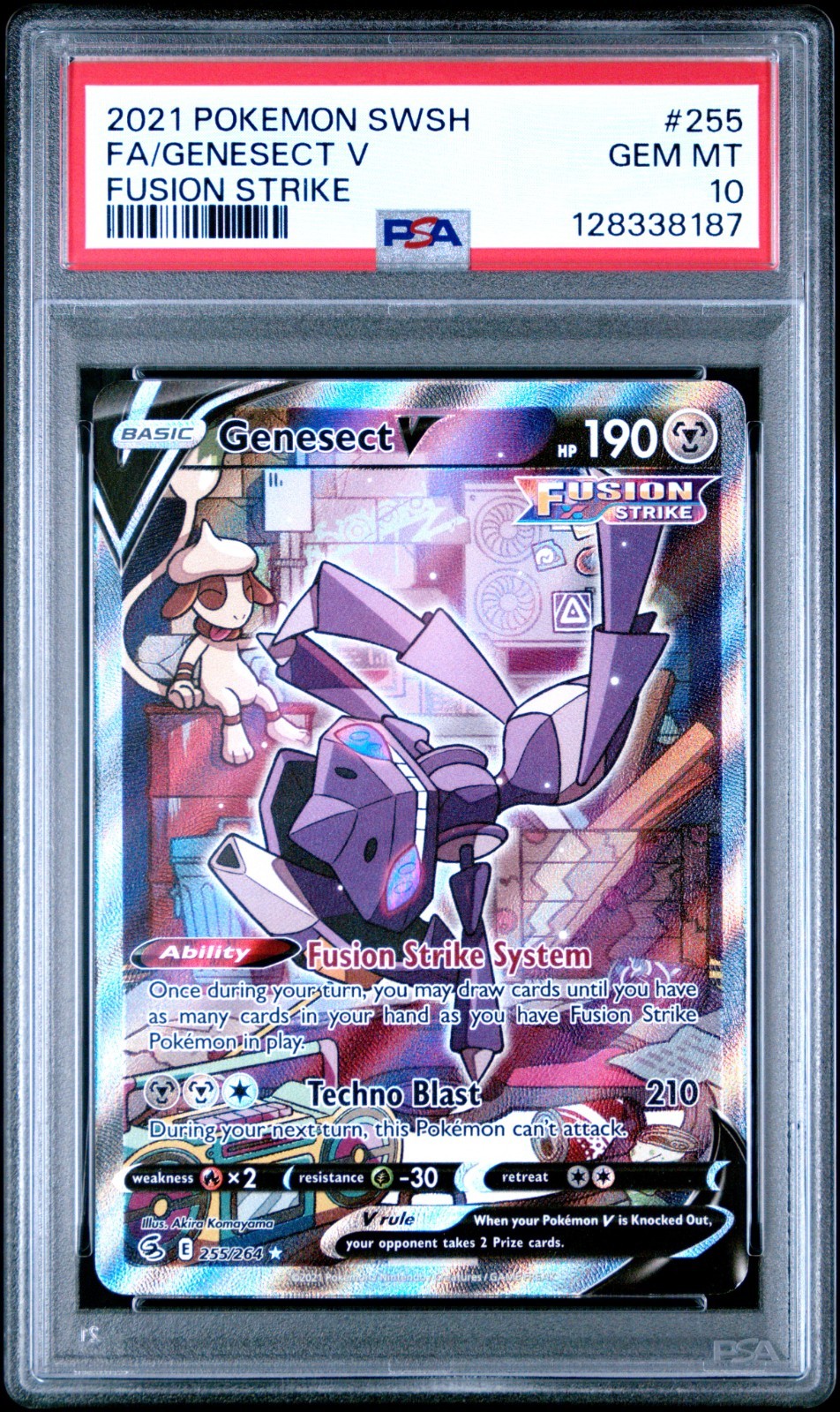 2021 Pokemon Fusion Strike Genesect V Full Alternate Alt Art #255/264 PSA 10