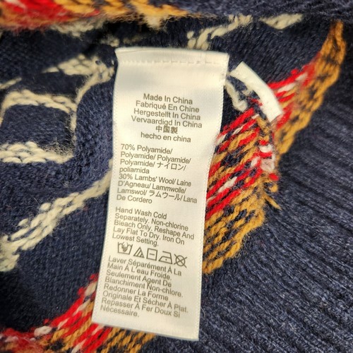Cárdigan suéter tejido cereza Fair Isle azul lana JCrew para mujer XS - Imagen 8 de 8