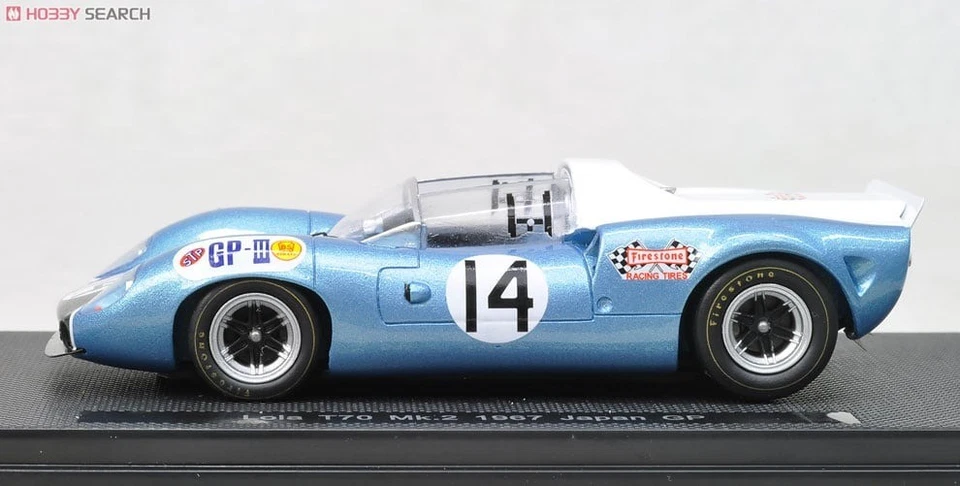 EBBRO 1/43 Lola T70 Mk.II #14 R. Clark 1967 Japan GP Blue Diecast Model Limited - Photo 4/4