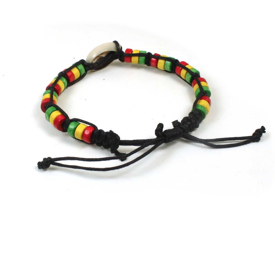 Rasta Waxcord Bracelet Wrist Band Hippie Hawaii Negril Dub Ras Reggae Marley Rgy
