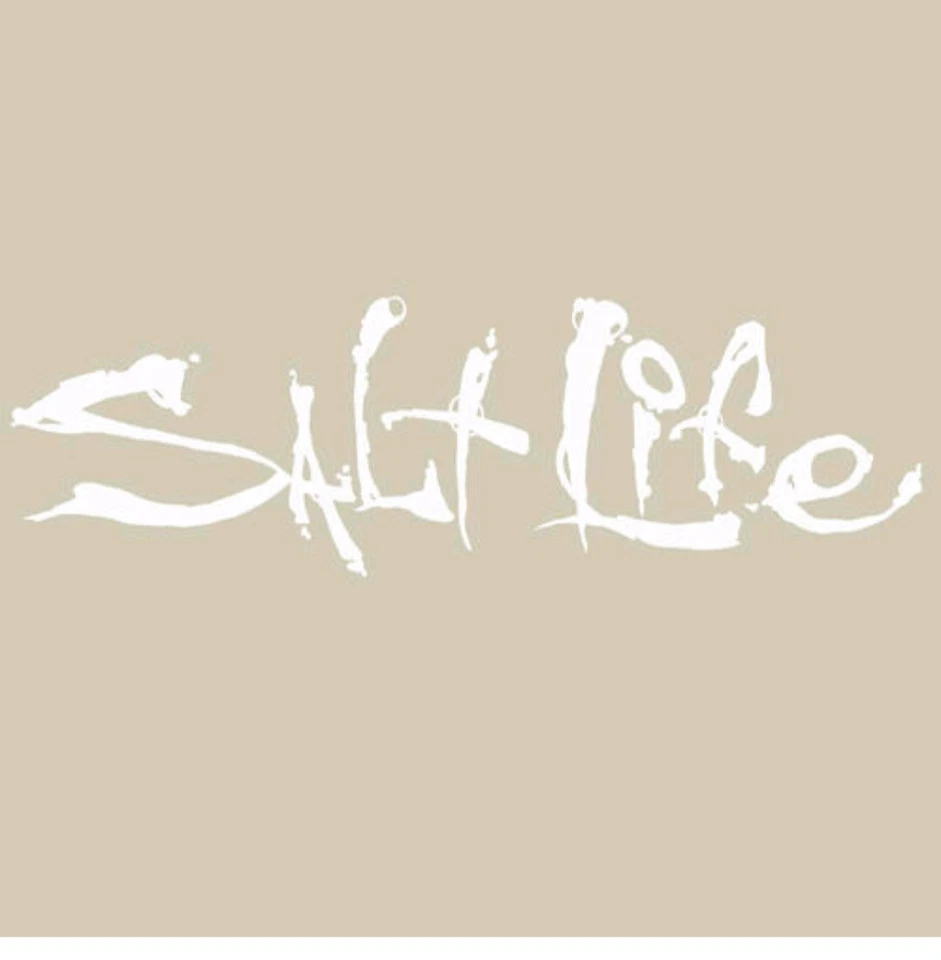 Salt Life Decal Approximately 11.75" Wide X 3.75" Tall - White