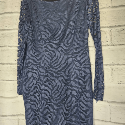 Monique Lhuillier Lined Lace Silk Gown Dress Navy Size 10 | eBay