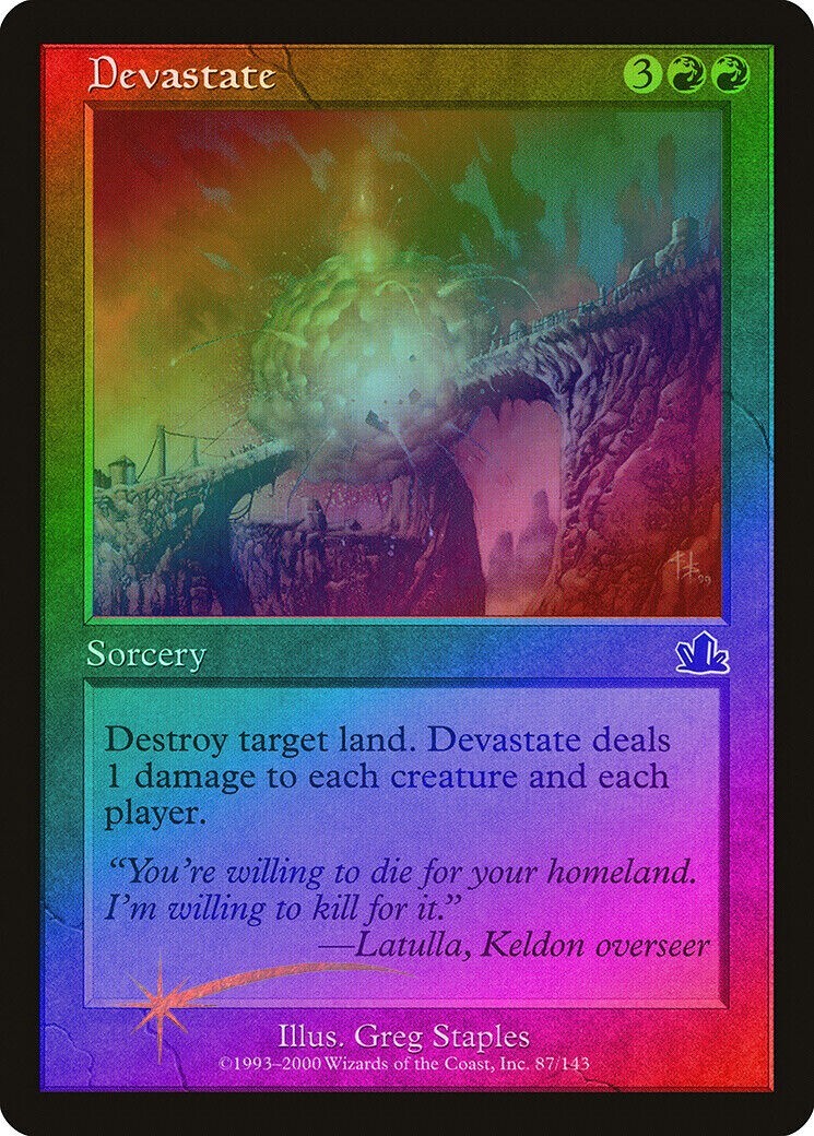Devastate FOIL Prophecy MtG LP to NM