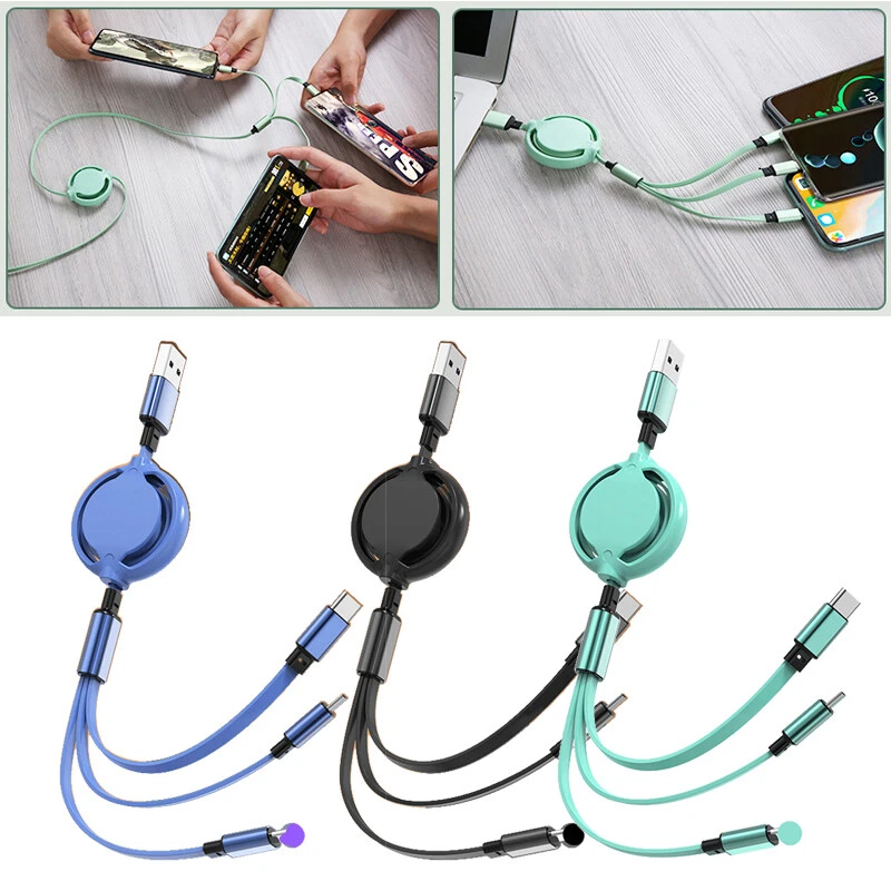 3 IN 1 Retractable USB Data Charger Cable