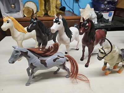 6 HORSES 4 Mattel 2020 Spirit Untamed Horse and KID Kore Spotted BRIER (OK)
