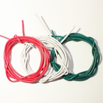Gitarrenhaken Draht - 22 AWG 7-Strang PVC - rot, weiß, grün - 3 m (3 x 1 m)