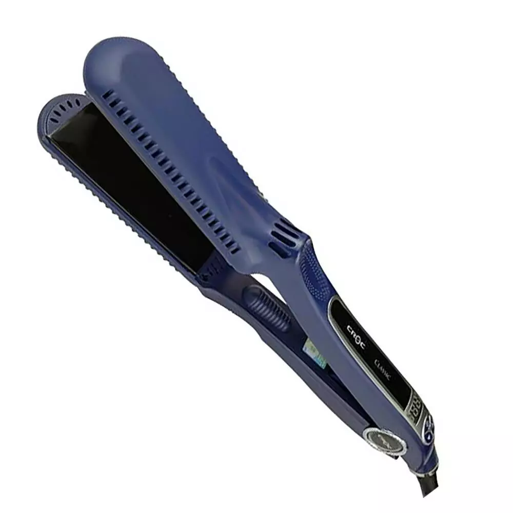 Croc Classic Blue Titanium Fat Hair Iron Straightener 1.5 1-1/2 Back  Plates