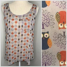 Urban Outfitters sheer owl print tank top sleeveless size Medium