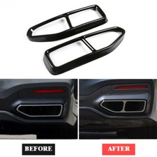2x Black Muffler Exhaust Pipe Tip Cover Trim for BMW 7 Series G11 G12 2019+
