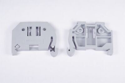 Lot of 2 249-116 Wago Screwless End Stop 6mm Wide DIN Rail 35x15 35x7.5 Gray NOS
