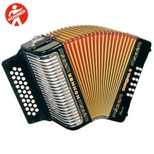 HOHNER CORONA II Classic 31 Button GCF Sol Diatonic Accordion Black+ Bag, Straps