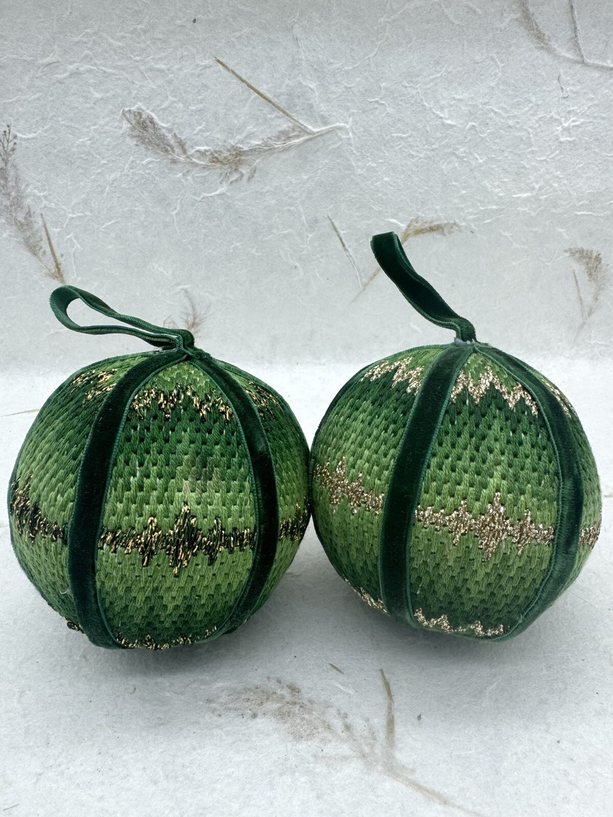 VTG 80s Hand Knit Crocheted Sweater Christmas Ornaments Balls 3