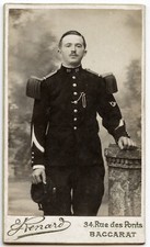 Portrait homme militaire CDV Baccarat Renard -  Ancienne photo début 20e s.