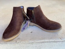 Seven 7 Footwear Girl's Cisco Kid Booties Suede Leather Brown Size 6 New w/Tags