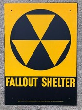 VINTAGE U.S. Civil Defense Fallout Shelter Sign - New Old Stock (NOS) !!!