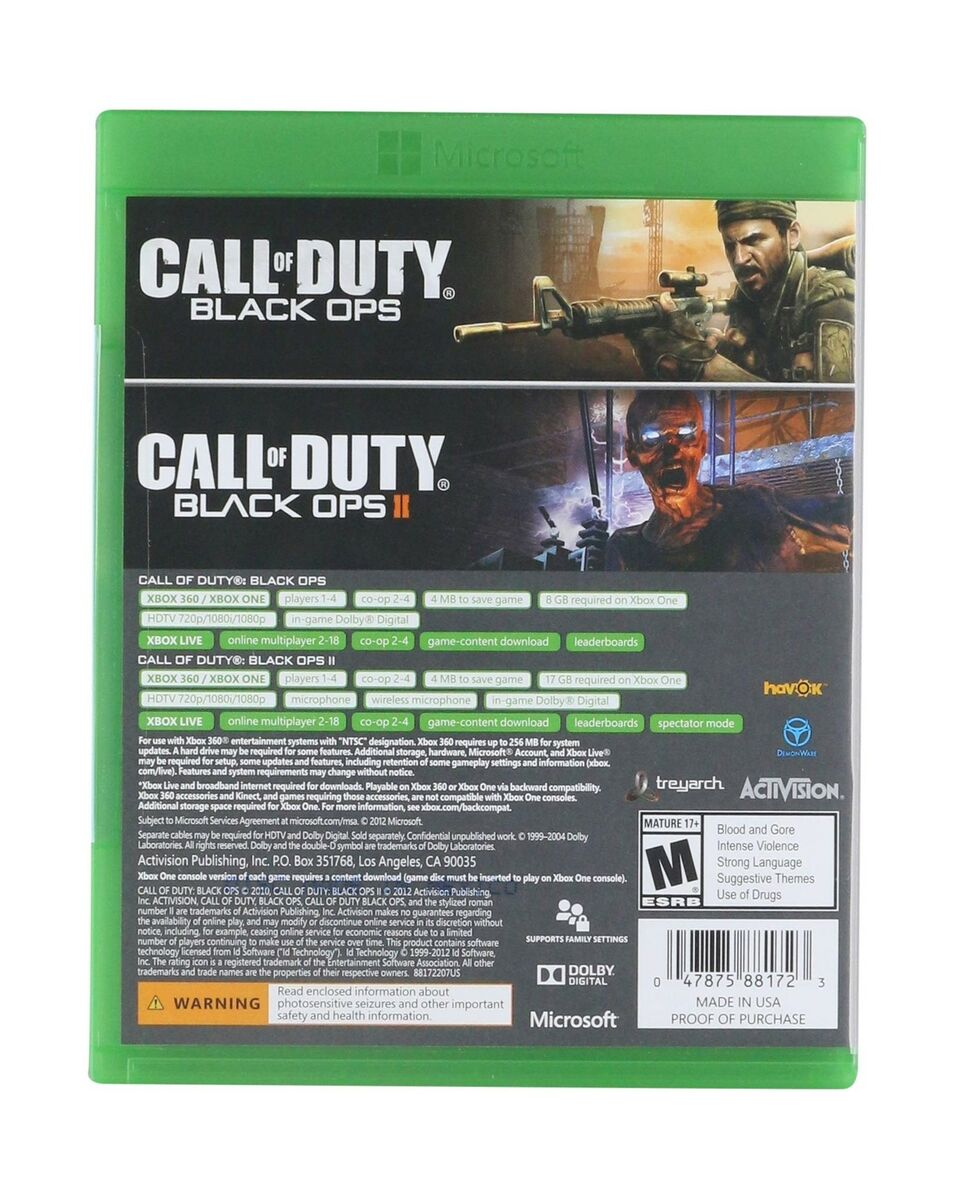  Activision Call of Duty: Black Ops 1 & 2 Combo Pack