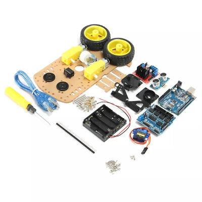 L298N 2WD Ultrasonic Intelligent Tracking Robot Car Kit Part for Arduino Board