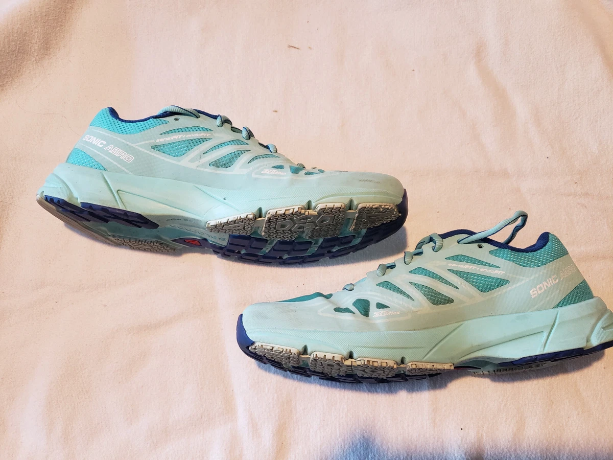 Salomon Sonic Aero Women s Trail Running Shoes US Sz 7.5 Turquoise