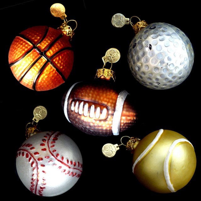 SPORTS BALLS mini CHRISTMAS ORNAMENTS / DEPARTMENT 56 / CHOICE of SIX