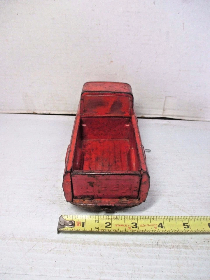 3 Vtg. Metal Tonka Toys - Front Loader Backhoe, Bulldozer, Red Jeep Truck 502030 - Image 4 of 4