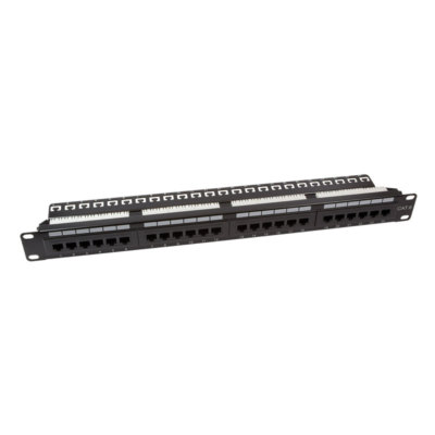 LogiLink CAT6 19'' Patchpanel 24 Port Patchfeld CAT.6 LSA ungeschirmt RAL 9005