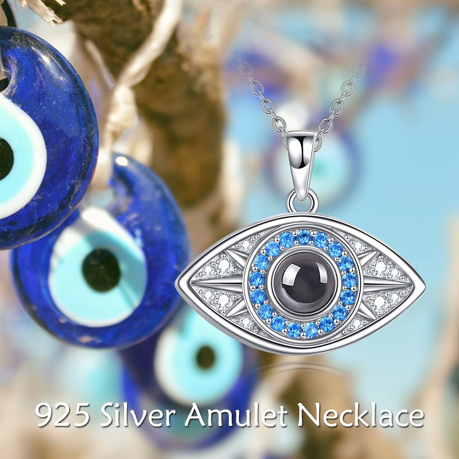 YFN Evil Eye Pendant Necklace for Women 925 Sterling Silver Greek