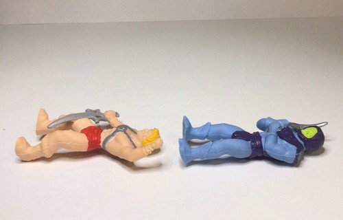 Figuras esqueleto Masters of the Universe MOTU He Man toppers pastel goma 1984 - Imagen 6 de 23