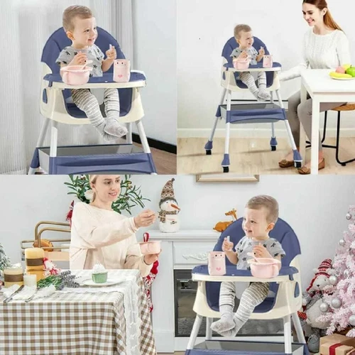 Baby High Chair 4-in-1 Foldable Reclining Feeding Table Chair Seat 7Heights UK - Picture 2 of 5